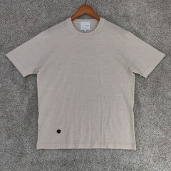Sheep Inc Ultra-Fine Merino Wool Knit T-Shirt Mens Large Beige Short Sleeve