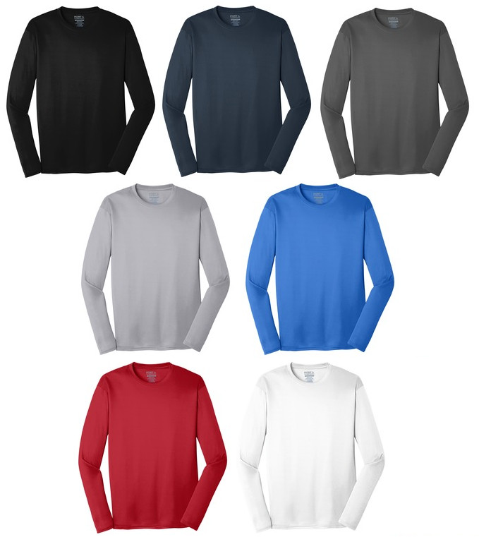 Port & Company Moisture Wicking Long Sleeve Dri-Fit T-shirts S-4XL NEW PC380LS