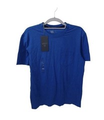 NEW VRST Essential Tee Blue Tide Pocket T Crew Neck SS Sz L