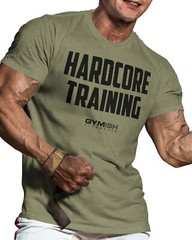 080. Silver On Black Hardcore Training Funny Workout Gym T-Shirt for Men
