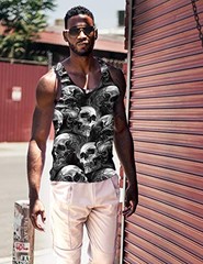 Mens Skull Graphic Black 3D Tank Top
