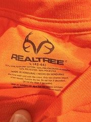 Real Tree Men’s Logo Hunting T-shirt Bright Orange Size L