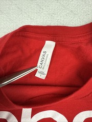 eBay Red T-Shirt Womens L Fits M Logo Graphic Tee Short Sleeve Casual