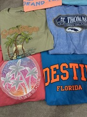 Lot Of 9 T-Shirts Vacation Destination Caribbean Colorful Soft Comfy Sizes Vary