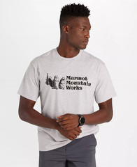 Marmot Men’s MMW Logo Crewneck Graphic T-Shirt Light Grey Heather-Medium