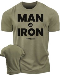 042. Man Vs. Iron Funny Workout Gym T-Shirt for Men