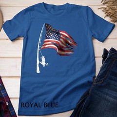 Fishing American Flag Fisherman Patriotic day 4th of July Unisex T-shirt