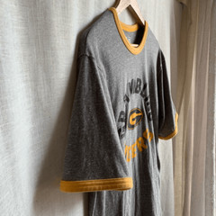 Russell Athletic Grambling Tigers Mens Graphic Ringer T Shirt Size L Gray Yellow