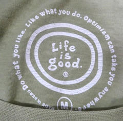 Life is Good Stay Out All Night Green Crusher Camp Tee Shirt T Top Medium M