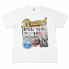 NYC Graphic Travel Stamp Tee White Medium – Urban Streetwear Shirt