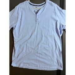 GAP Men’s XXL Light Blue Henley – Soft Casual Short‑Sleeve Shirt