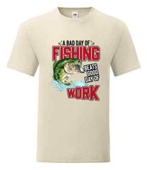 Fishing Beats Bad Day At Work Humour Novelty T Shirt Various Colours And Sizes