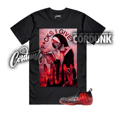 Foamposite One Stranger Black Bright Crimson Red Lightning T Shirt Match NUN