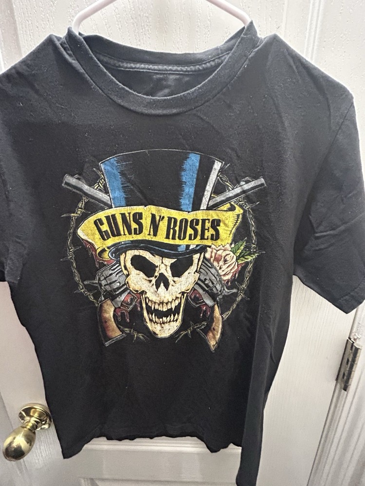 Bravado Unisex Black Guns N’ Roses Skull Graphic Logo Crew Neck T-Shirt S