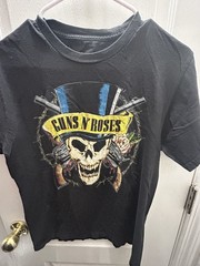 Bravado Unisex Black Guns N’ Roses Skull Graphic Logo Crew Neck T-Shirt S