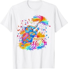 Happy Holi 2026 Hindu Colorful Elephant Festival T-Shirt