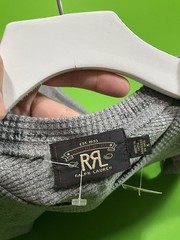 RRL Ralph Lauren Long Sleeve Waffle-Knit Crew T-Shirt Gray Heather Men’s M Nwt
