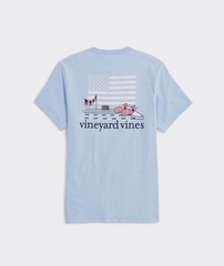 Vineyard Vines – Swimming Whales Short-Sleeve Pocket Tee Jake Blue Size Boys Lg