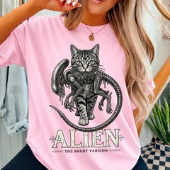 Alien Cat T-Shirt, Funny Sci-Fi Horror Movie Parody Tee, Cat Lover Gift