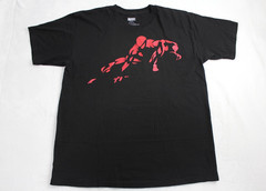 Mens L Large Spiderman Mad Engine Y2K Metallic Red Paint Foil Shirt Mad Engine