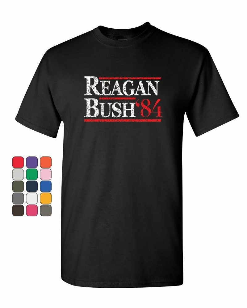 Reagan Bush ’84 T-Shirt Ronald American President History GOP Mens Tee Shirt
