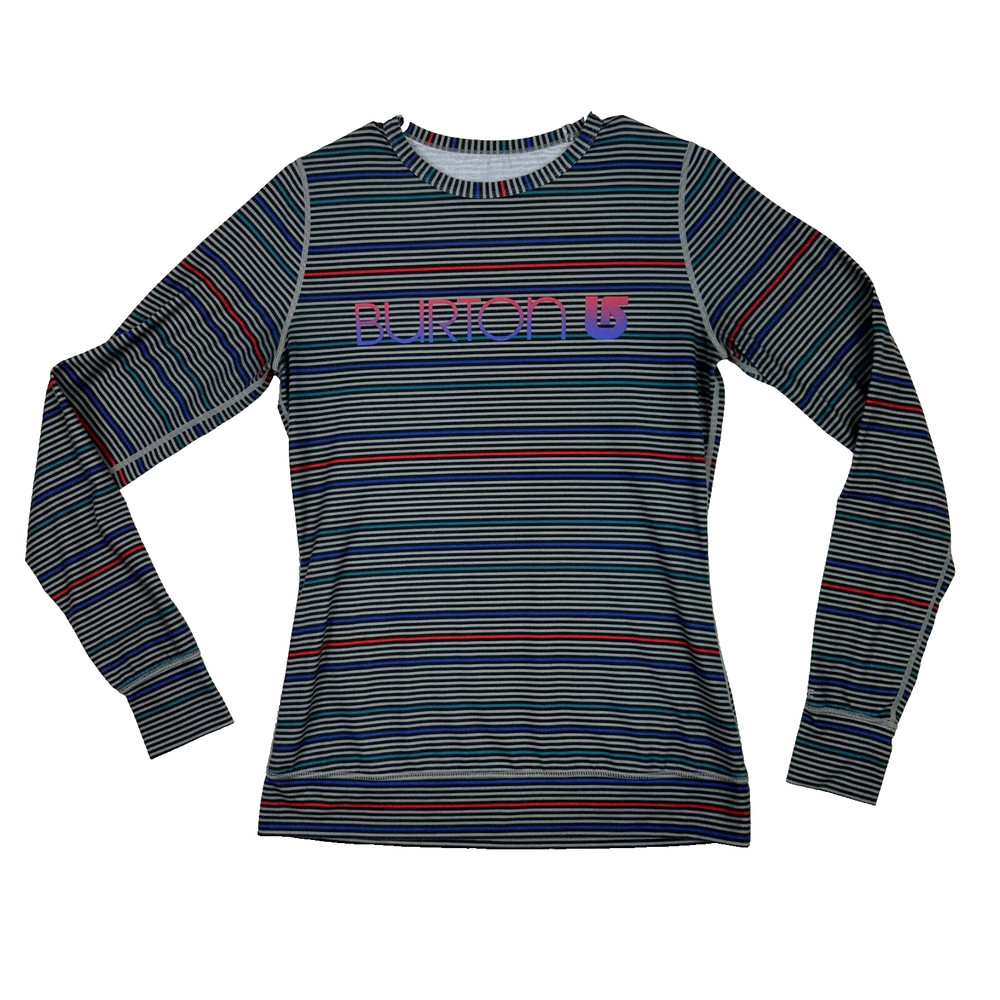 Burton Snowboard Shirt Adult Medium Stretch Long Sleeve Striped Dry Ride Men’s