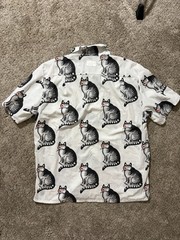 Vtg B Kliban Cat Red Kiss Handmade Button Down Shirt