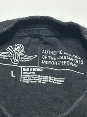 Indianapolis Motor Speedway Winged Wheel Logo Tee Shirt Black Adult Size Large
