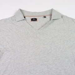 Left Coast Tee Shirt Mens XL Gray Collared V Neck Cotton Preppy Casual T Shirt