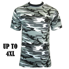 Urban Camo T-Shirt – 100% Cotton Army Military Camouflage Top – Up To 4XL – New
