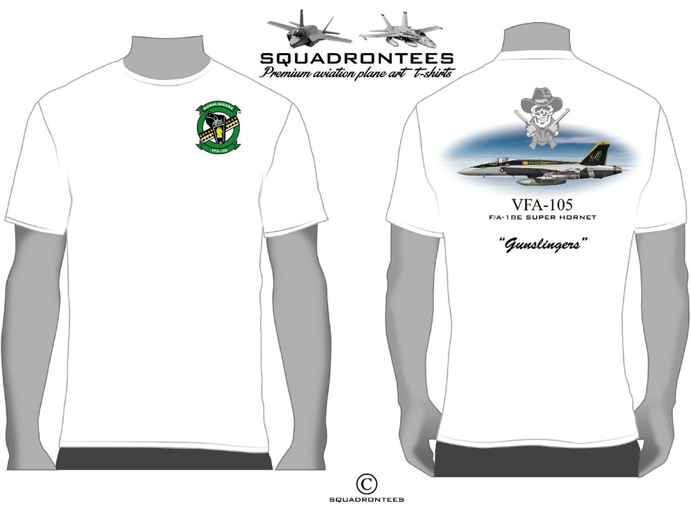 VFA-105 Gunslingers F/A-18 Squadron T-Shirt D2 – USN Licensed Product
