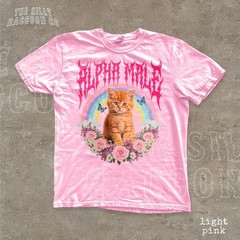 Funny Alpha Male Kitten Graphic Shirt Sarcastic Cat Meme Vintage Unisex Tee Gift