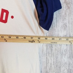 WAU “Temple of Youth” graphic t shirt Blue & White Raglan Sleeves XL