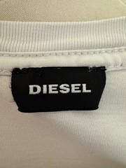 DIESEL Men’s Graphic T-Shirt Top XL White Cotton Metal Music Print Embroidered