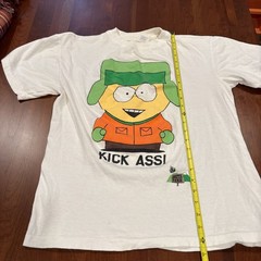 Large Vintage South Park T Shirt Kyle Broflovski KICK ASS HT Evans Cotton READ