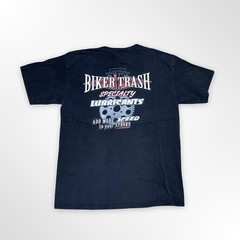 Vintage Biker Trash Specialty Lubricants T-Shirt Mens Large Black Fade Tee