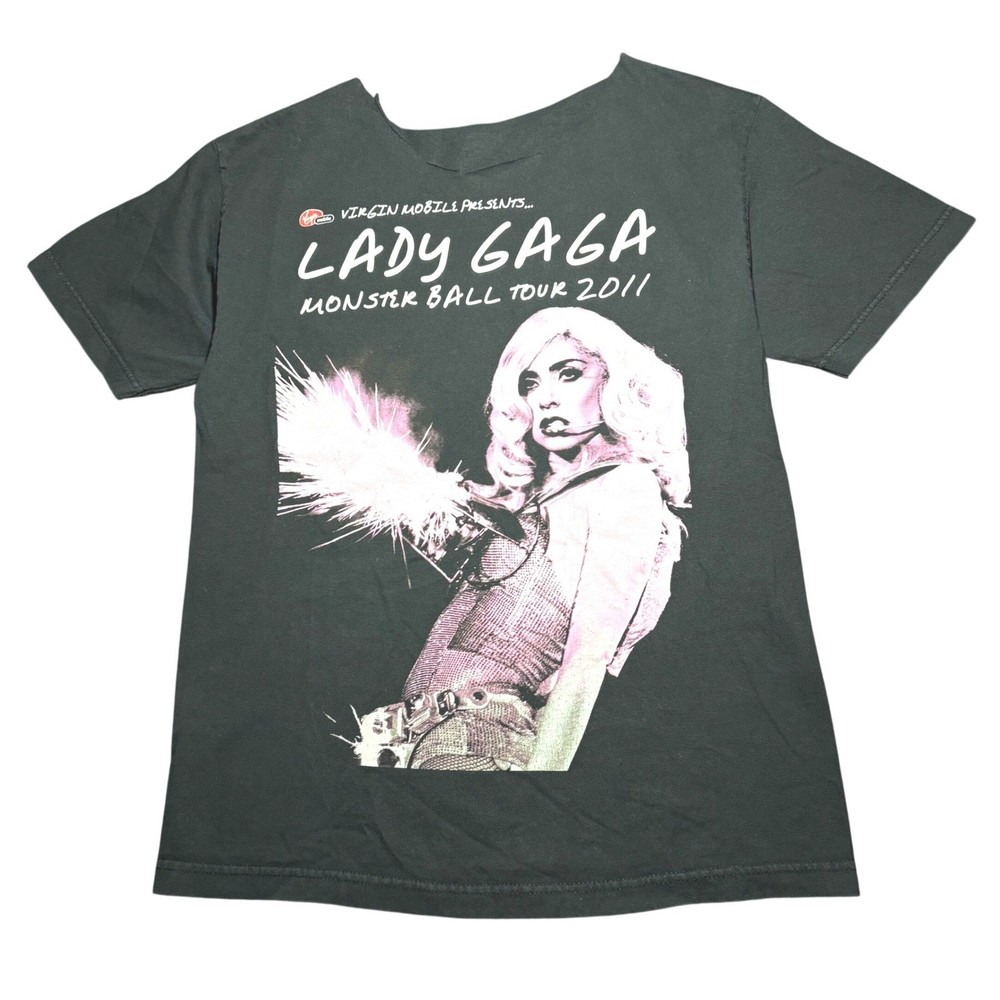 Lady Gaga Monster Ball Tour 2011 Concert T-Shirt Cropped Band Merch Y2K