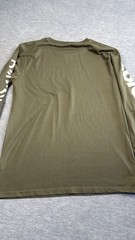 Asics Tiger T-Shirt Men Large Olive Green Katakana Sleeve Graphic Long Sleeve Te