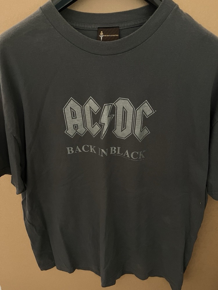 Vintage Aces & Eights AC/DC Back in Black Shirt XL Great Looking Rare