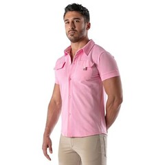 TOF PARIS T-Shirts Short-Sleeved Cotton Pique Shirt Pink 33