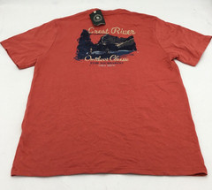 G.H Bass & Co. Mens Short Sleeves Graphic Tshirt in Coral Sz Large