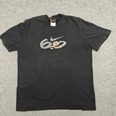 Vintage Nike 6.0 Shirt Mens XL Black Plaid Logo Graphic Tee Skate 2000s