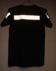 Gildan Ultra Cotton Black T Shirt with Silver Reflective Hi Vis Trim New Small