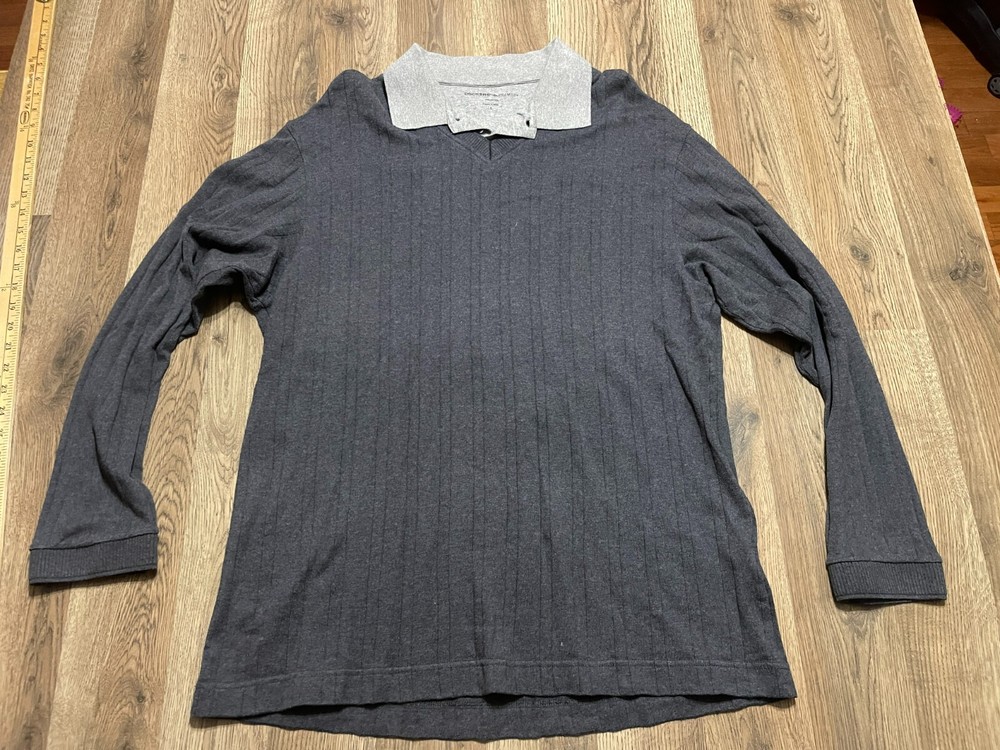 DOCKERS Premium Shirt, Men’s Size Large, Gray, Long Sleeve, Collared