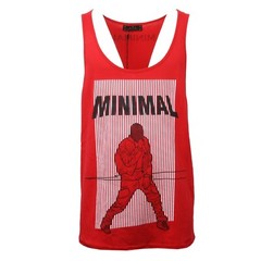 C0643 maglia uomo MINIMAL canotta rosso/bianco/nero t-shirt sleeveless men