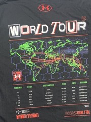 Under Armour World Tour Shirt Global Football Now Boarding Mens Size Large