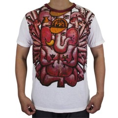 WEED Ganesha Ringer T-Shirt Men Ganesh Ganapati Hindu God Hippie Streetwear WE01