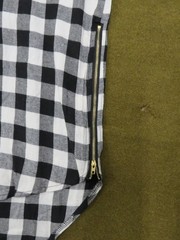 LILBETTER Men’s T-Shirt Black White XL Gingham Plaid Curved Hem Side Zip NWOT