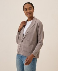Pact Women’s Airplane Relaxed Blazer Medium Deep Taupe Heather Top Outerwear