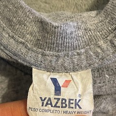 Vintage Mens Yazbek Mazatlan 01 Graphic T Shirt Gray Short Sleeve Large Y2K Gym